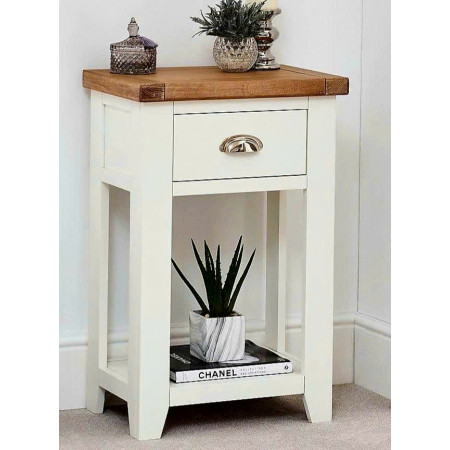 TT-TEL-WH : Tủ 1 Ngăn Kéo ( Màu Trắng + Vàng Gỗ )